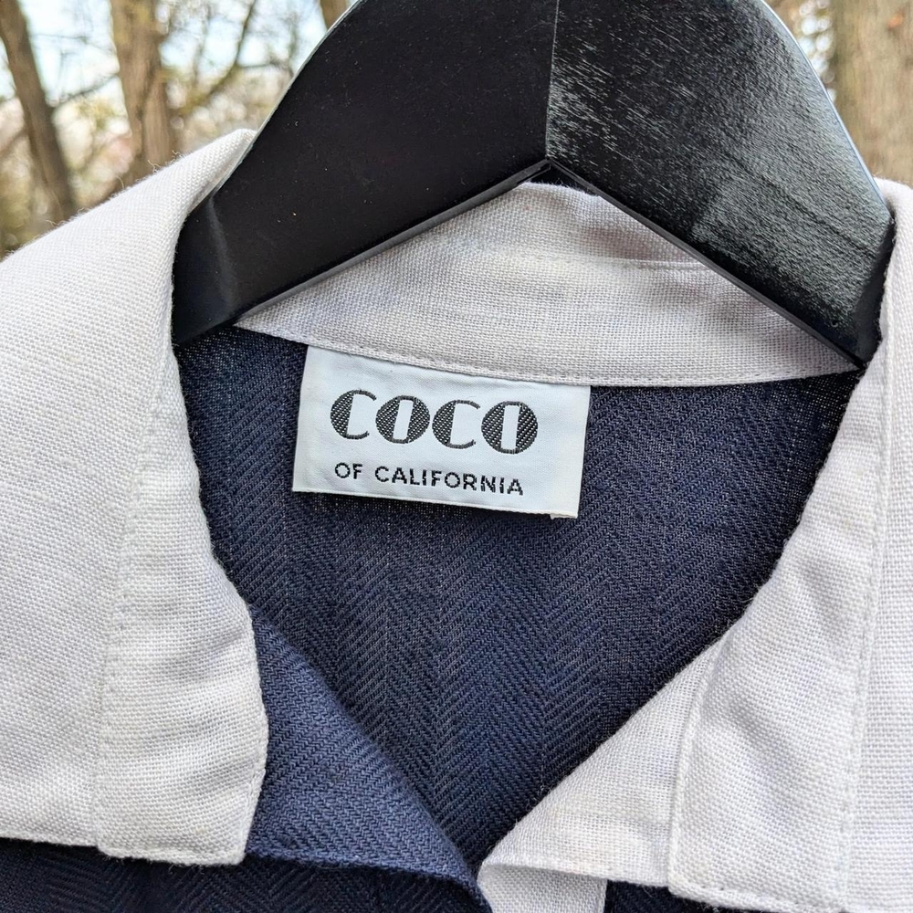 Vintage 60s COCO Navy & White Midi Dress Size 2/XS - Picture 7 of 7